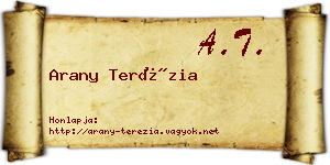 Arany Terézia névjegykártya