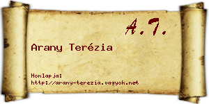 Arany Terézia névjegykártya