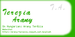 terezia arany business card