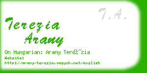 terezia arany business card